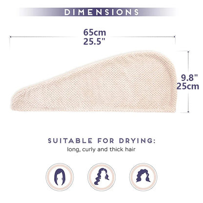 Hair towel -Textured dry hair cap / Absorbent hair towel wrap for button-down Women