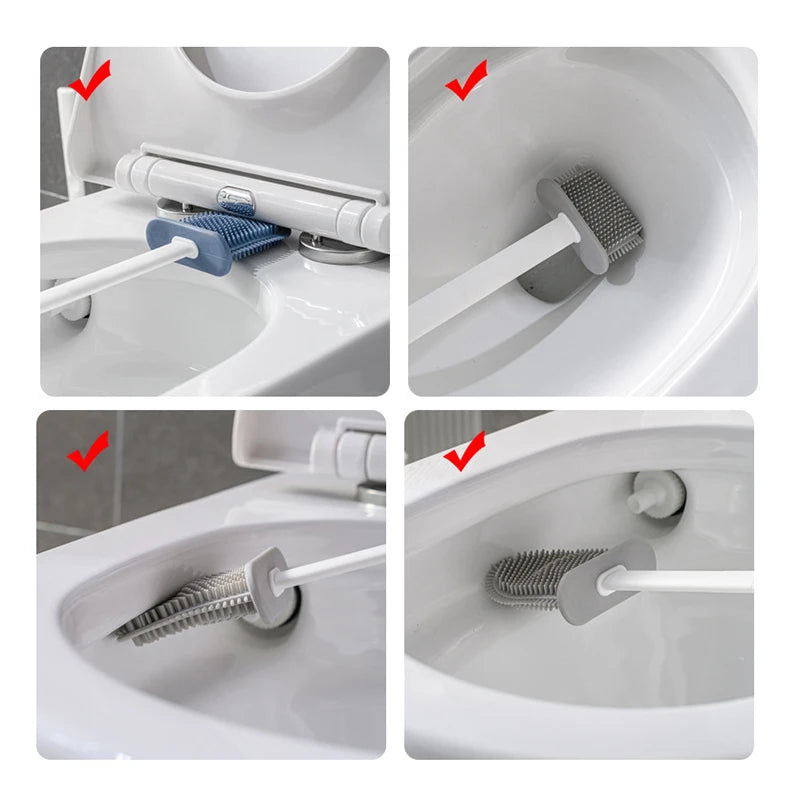 Wall Hanging Toilet Brush with Holder Long -  Toilet Brush Soft Bristles =  Cleaning Brush Bathroom Accessories