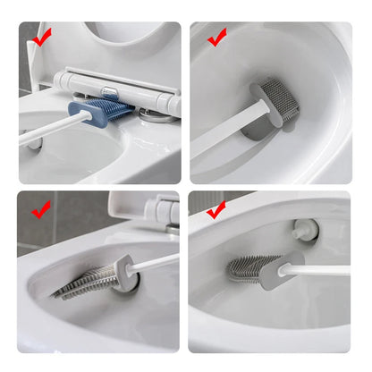 Wall Hanging Toilet Brush with Holder Long -  Toilet Brush Soft Bristles =  Cleaning Brush Bathroom Accessories