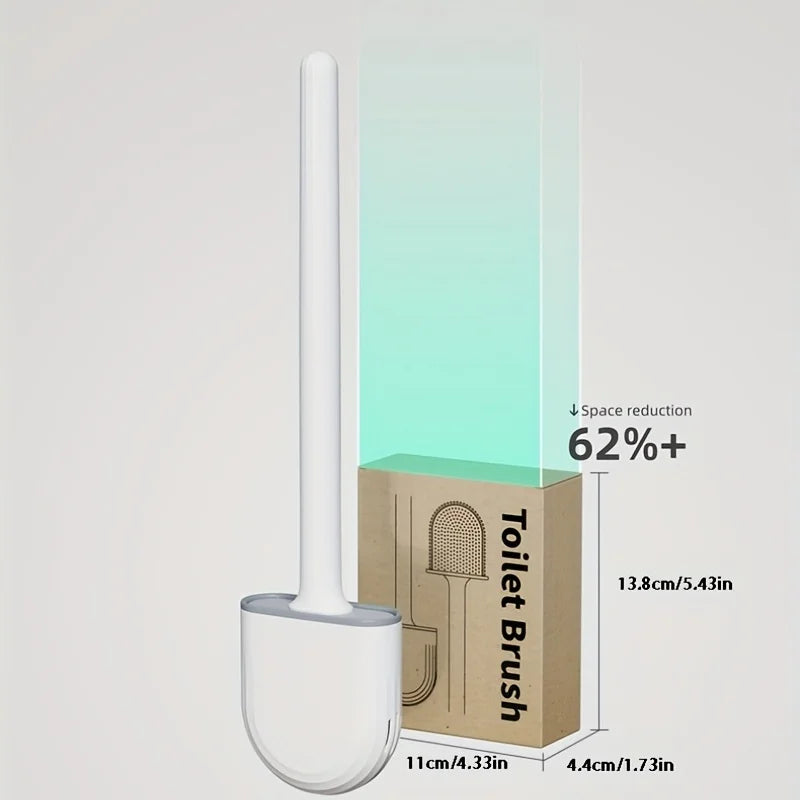 Wall Hanging Toilet Brush with Holder Long -  Toilet Brush Soft Bristles =  Cleaning Brush Bathroom Accessories