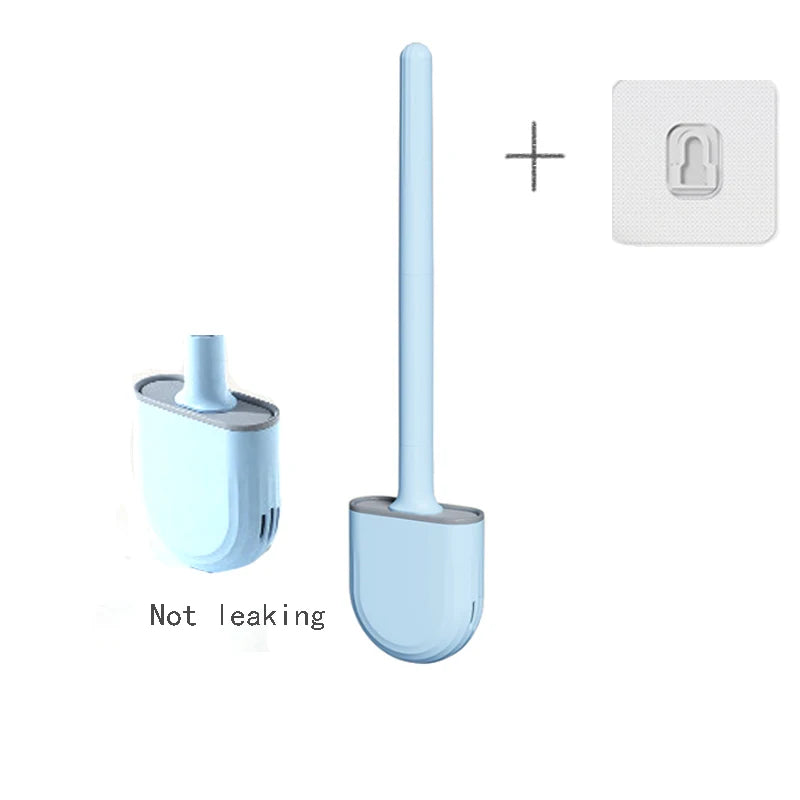 Wall Hanging Toilet Brush with Holder Long -  Toilet Brush Soft Bristles =  Cleaning Brush Bathroom Accessories