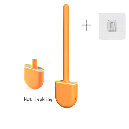 Wall Hanging Toilet Brush with Holder Long -  Toilet Brush Soft Bristles =  Cleaning Brush Bathroom Accessories
