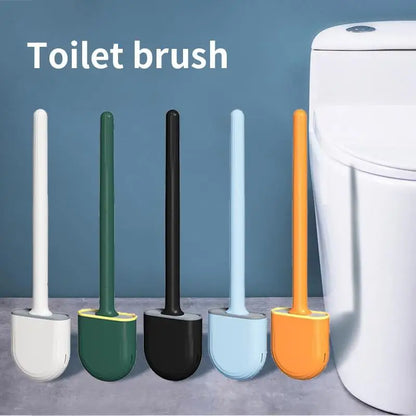 Wall Hanging Toilet Brush with Holder Long -  Toilet Brush Soft Bristles =  Cleaning Brush Bathroom Accessories