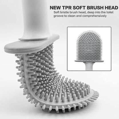 Wall Hanging Toilet Brush with Holder Long -  Toilet Brush Soft Bristles =  Cleaning Brush Bathroom Accessories
