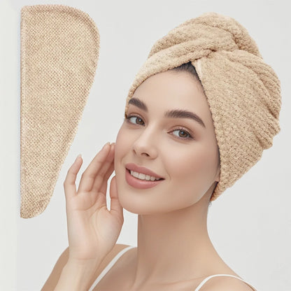 Hair towel -Textured dry hair cap / Absorbent hair towel wrap for button-down Women