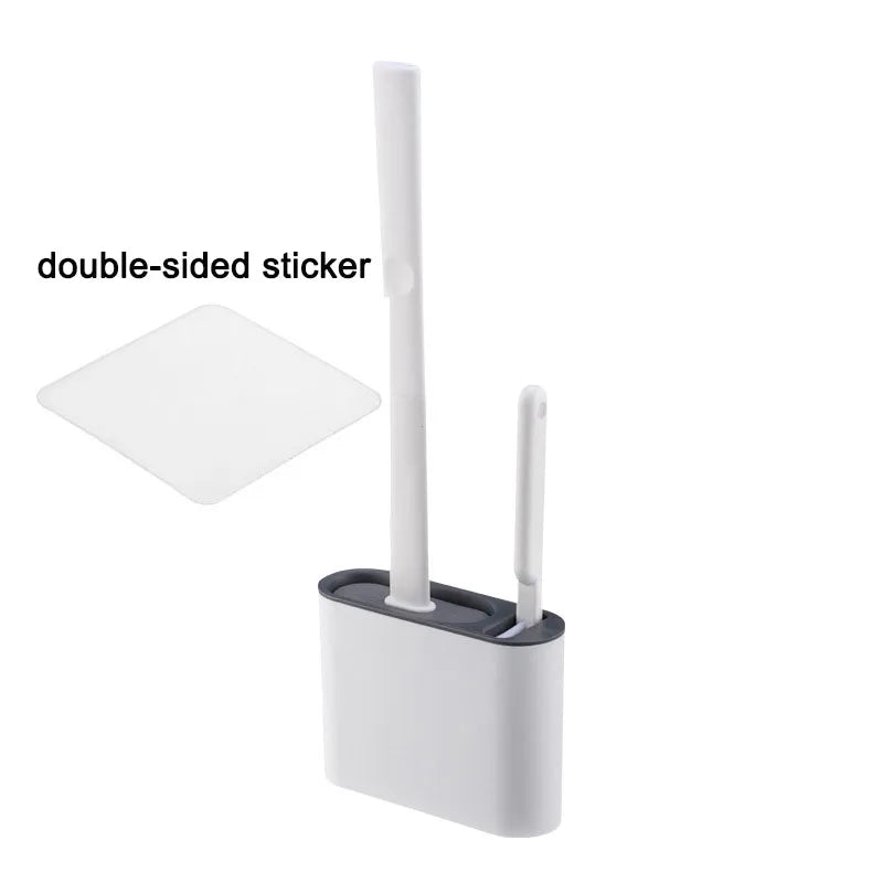 Wall Hanging Toilet Brush with Holder Long -  Toilet Brush Soft Bristles =  Cleaning Brush Bathroom Accessories