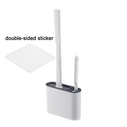 Wall Hanging Toilet Brush with Holder Long -  Toilet Brush Soft Bristles =  Cleaning Brush Bathroom Accessories