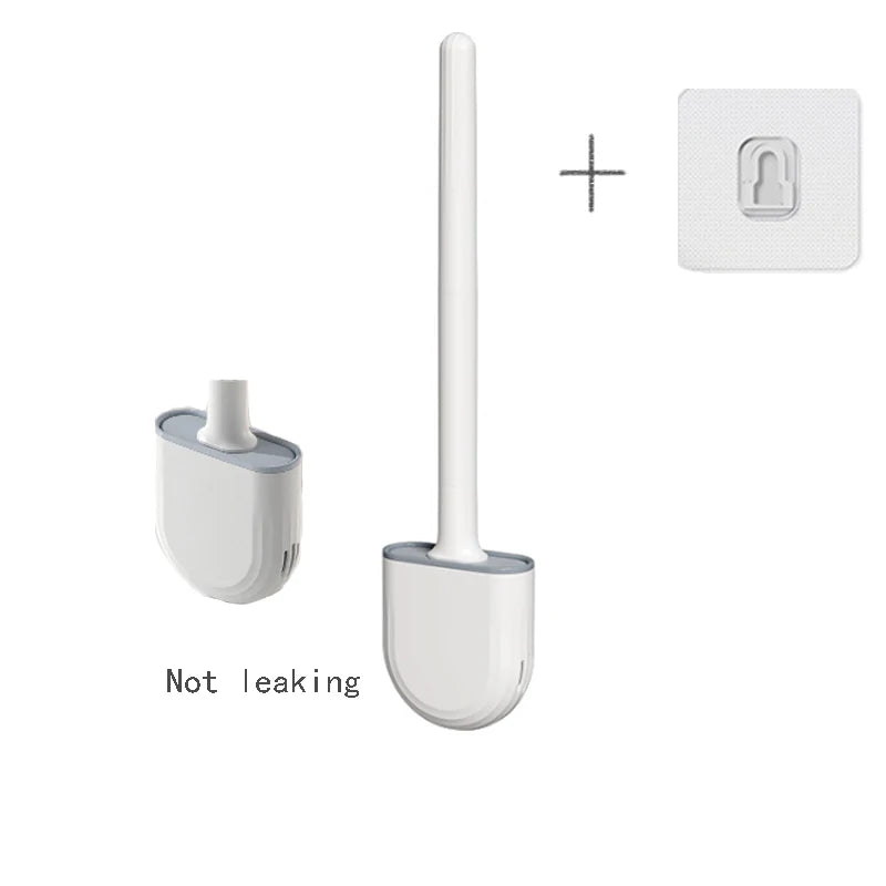 Wall Hanging Toilet Brush with Holder Long -  Toilet Brush Soft Bristles =  Cleaning Brush Bathroom Accessories