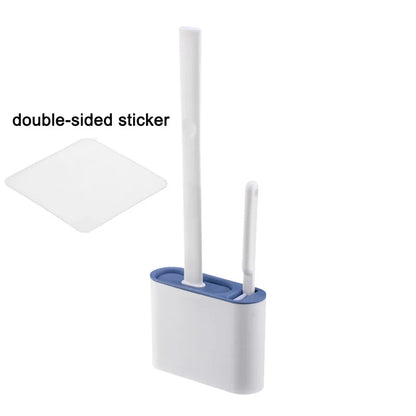 Wall Hanging Toilet Brush with Holder Long -  Toilet Brush Soft Bristles =  Cleaning Brush Bathroom Accessories