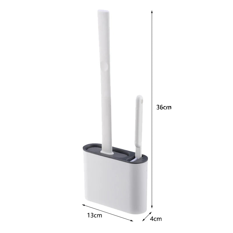 Wall Hanging Toilet Brush with Holder Long -  Toilet Brush Soft Bristles =  Cleaning Brush Bathroom Accessories