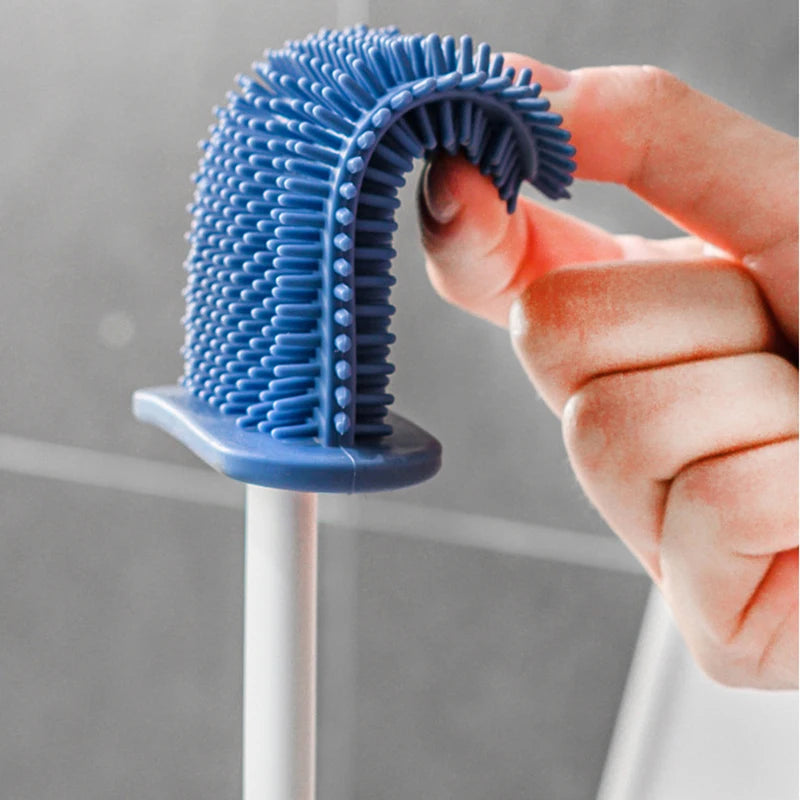 Wall Hanging Toilet Brush with Holder Long -  Toilet Brush Soft Bristles =  Cleaning Brush Bathroom Accessories