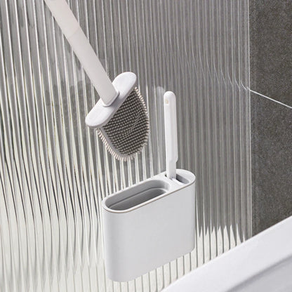 Wall Hanging Toilet Brush with Holder Long -  Toilet Brush Soft Bristles =  Cleaning Brush Bathroom Accessories