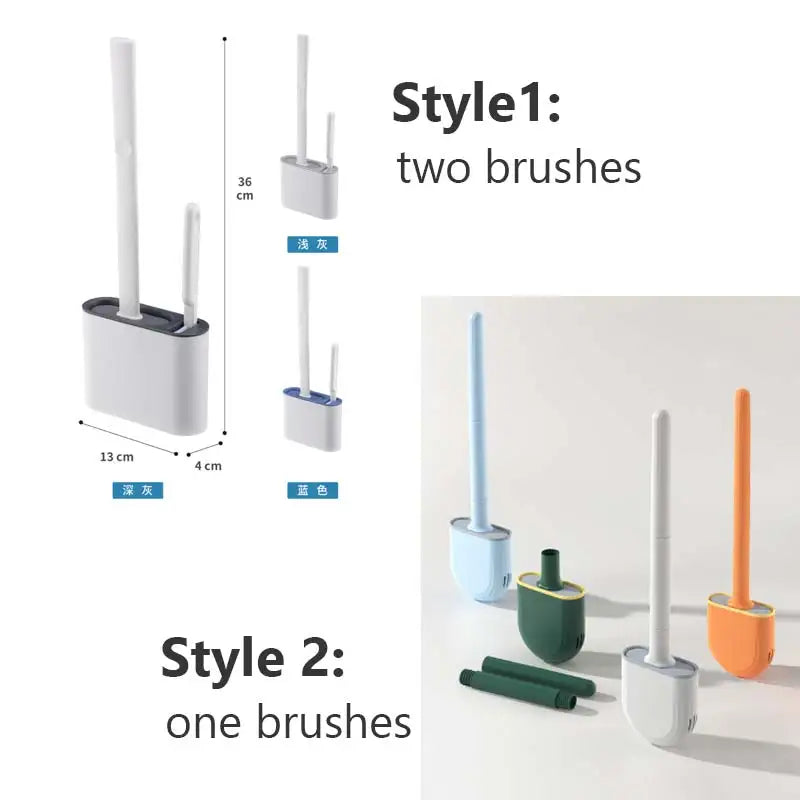 Wall Hanging Toilet Brush with Holder Long -  Toilet Brush Soft Bristles =  Cleaning Brush Bathroom Accessories