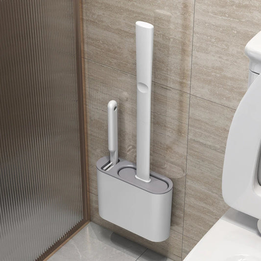 Wall Hanging Toilet Brush with Holder Long -  Toilet Brush Soft Bristles =  Cleaning Brush Bathroom Accessories