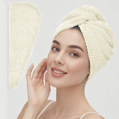 Hair towel -Textured dry hair cap / Absorbent hair towel wrap for button-down Women