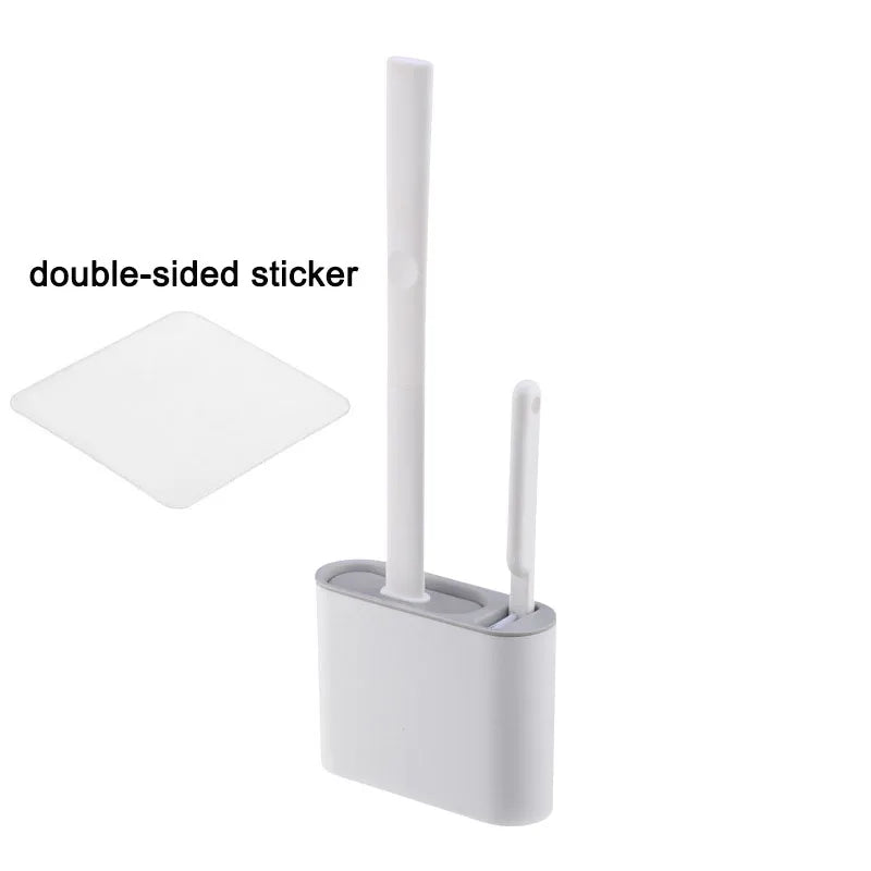 Wall Hanging Toilet Brush with Holder Long -  Toilet Brush Soft Bristles =  Cleaning Brush Bathroom Accessories