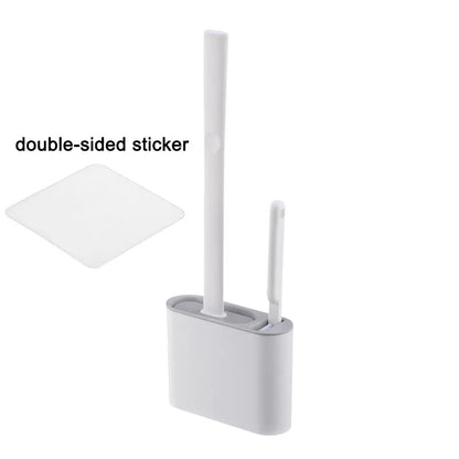 Wall Hanging Toilet Brush with Holder Long -  Toilet Brush Soft Bristles =  Cleaning Brush Bathroom Accessories