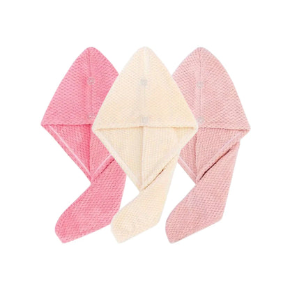 Hair towel -Textured dry hair cap / Absorbent hair towel wrap for button-down Women