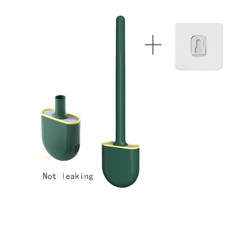 Wall Hanging Toilet Brush with Holder Long -  Toilet Brush Soft Bristles =  Cleaning Brush Bathroom Accessories