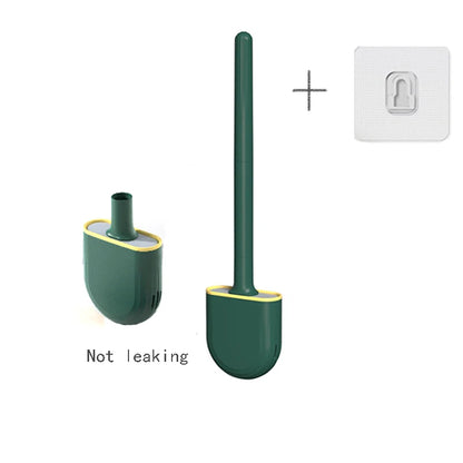 Wall Hanging Toilet Brush with Holder Long -  Toilet Brush Soft Bristles =  Cleaning Brush Bathroom Accessories