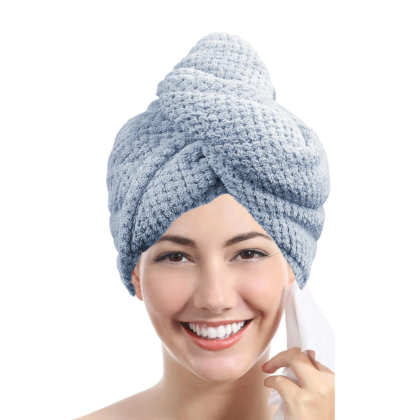 Hair towel -Textured dry hair cap / Absorbent hair towel wrap for button-down Women